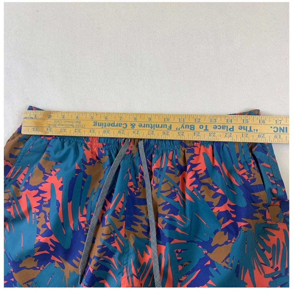 Prana Breathe Mens XL‎ Board Shorts Teal Coral Tropical Palm Print M31210627